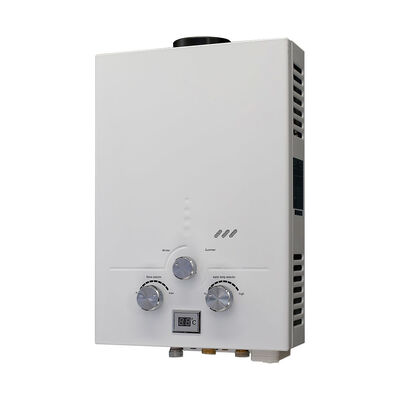 LP Gas and Natural Gas Flue Gas Water Heater Featuring Electronic Ignition Combined with Over 85 Percent Heat Efficiency