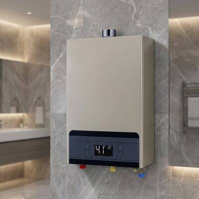 Silk Screen Printing Logo Forced Exhaust Gas Water Heater Temperature Range 35-80 Degree Rated Voltage AC220V Designed for and Durable